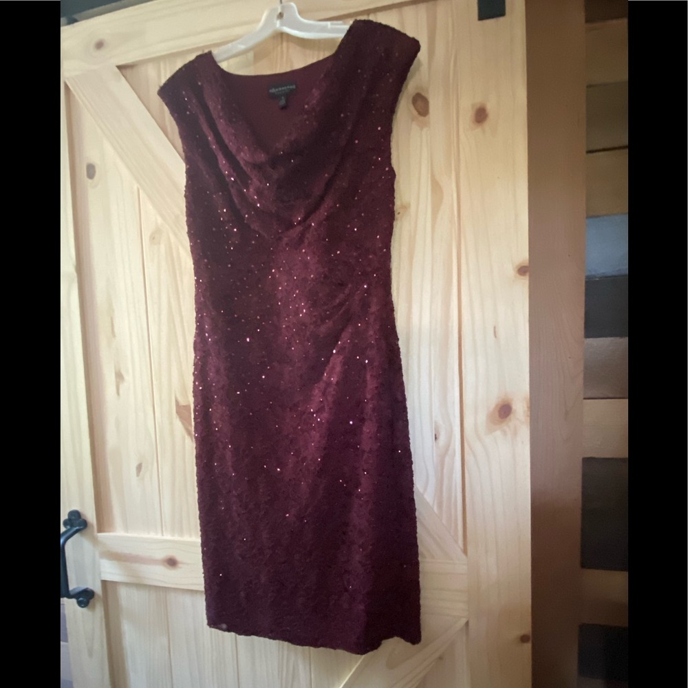Size 10 burgundy sleeveless cocktail dress